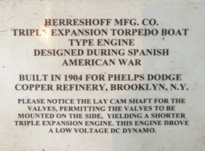 Herreshoff triple-expansion engine placard
