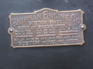 Shipman Boston Model nameplate