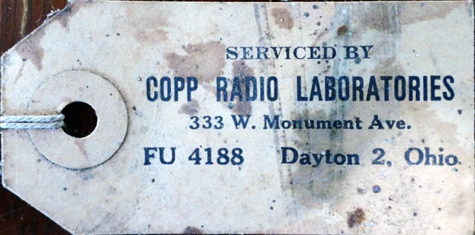 E.H. Scott AllWave 23 Service Tag