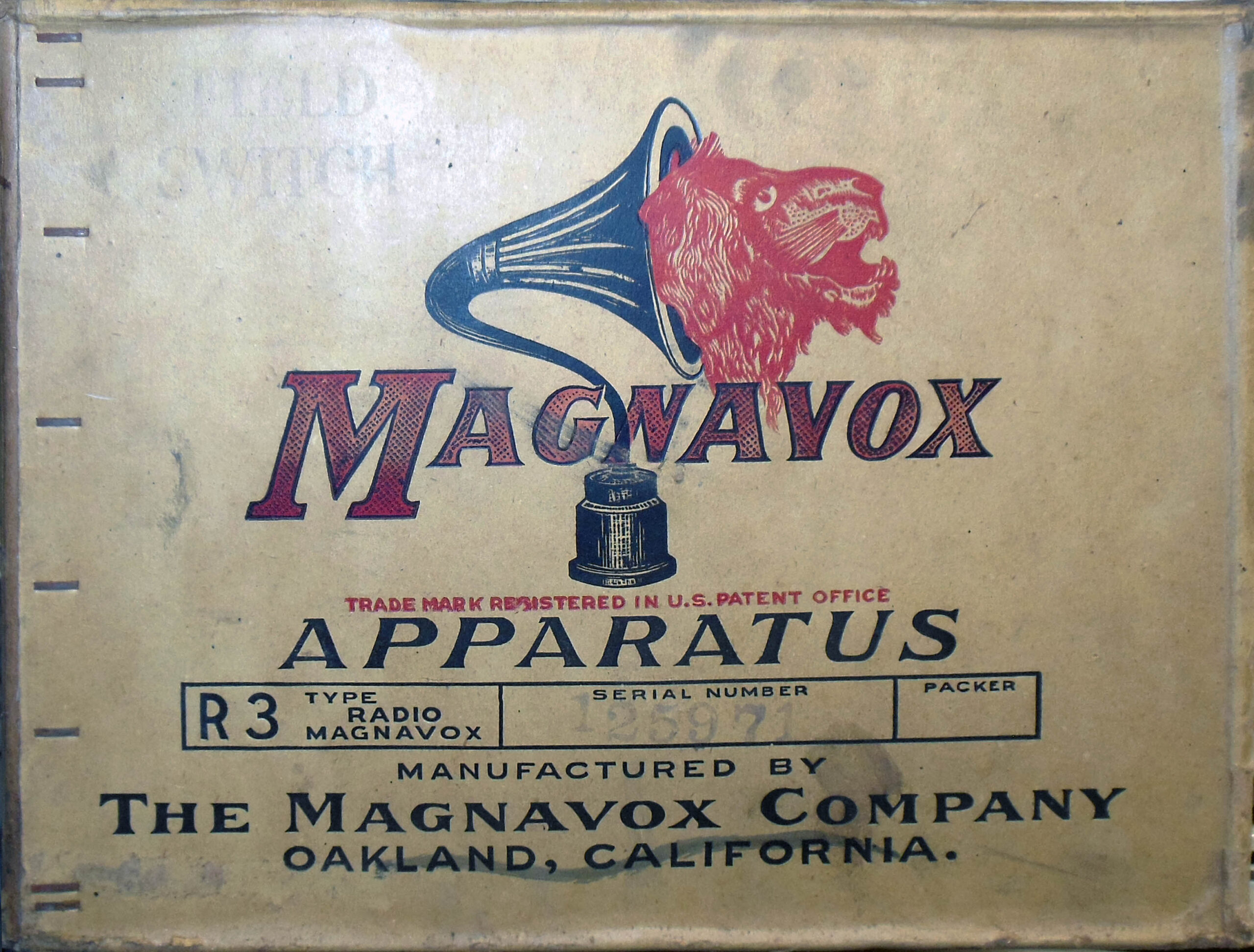 Magnavox R3 shipping box end