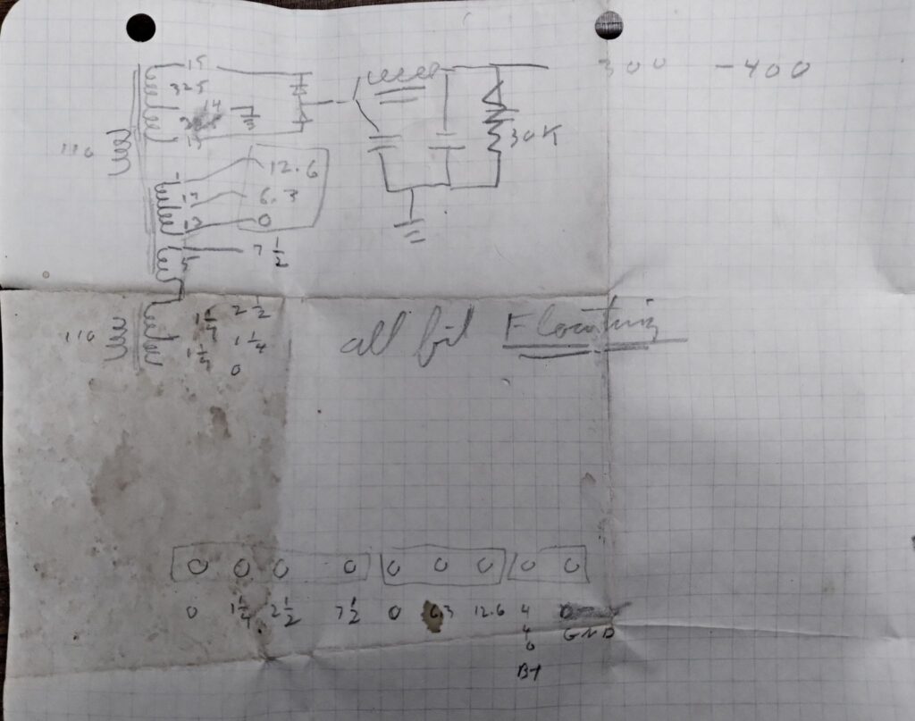 Ca. 1934 Transmitter Power Supply Schematic