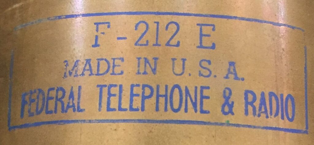 Federal F-212E Tube Label