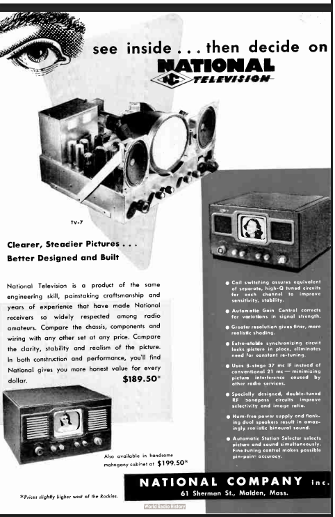 National_TV-7 ad in 1949 ARRL Manual